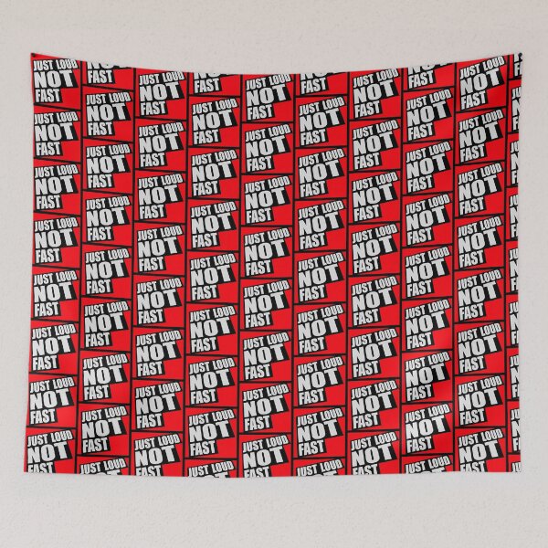 Item preview, Just Loud Not Fast Funny Car Racing Quote Logo Text designed and sold by shirt-o-mat.