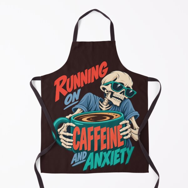 Item preview, Running on Caffeine and Anxiety Funny Skeleton designed and sold by PunchDrop.