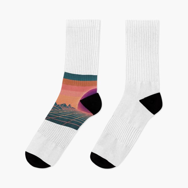 Item preview, Synthwave Sunset - Retro 80s Vaporwave Grid Art designed and sold by The Red Lime.