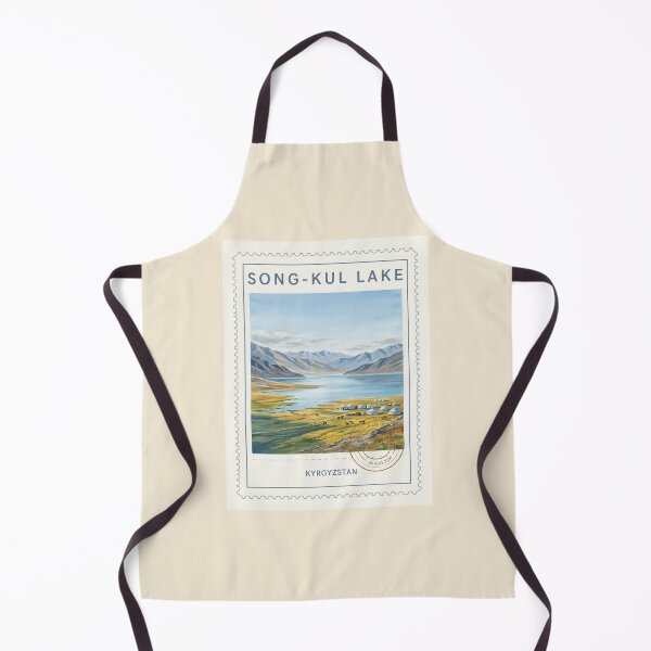 Item preview, Song Kul Lake Kyrgyzstan Nomad Stamp Art Print designed and sold by stickercuffs.