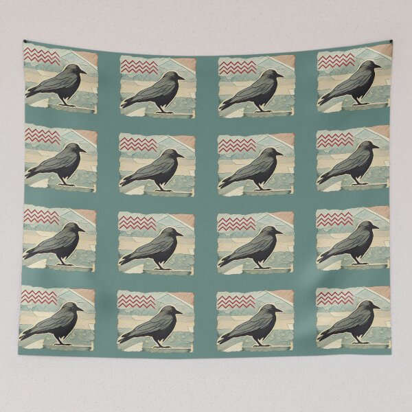 Item preview, Mixed Media Collage with Raven  designed and sold by oh-bi-me.