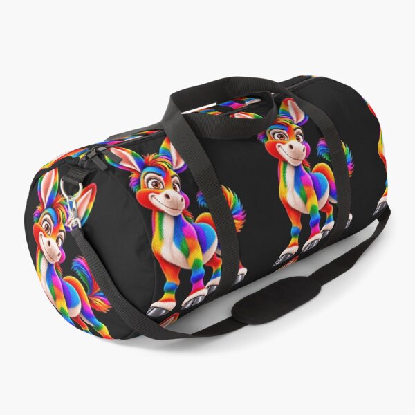 Item preview, Cute Rainbow Donkey – Colorful Fluffy Unicorn Style Animal Art designed and sold by ArtSpark Studio.