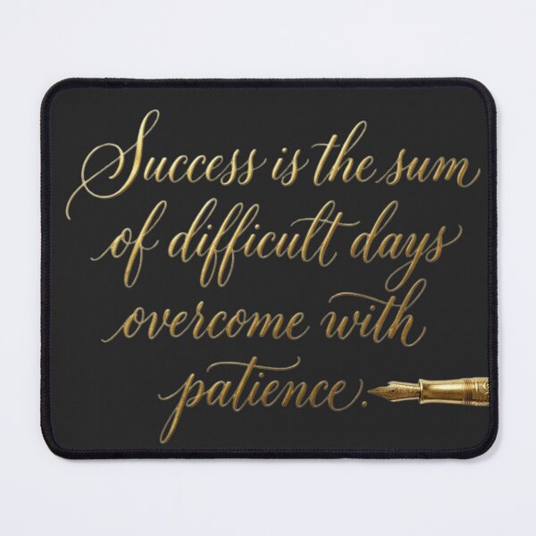 Item preview, Success Is The Sum Of Difficult Days Gold Lettering Quote designed and sold by Midnight Gilded.