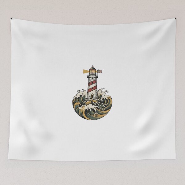 Item preview, Traditional Lighthouse Tattoo - Vintage Nautical Sailor Art designed and sold by The Red Lime.