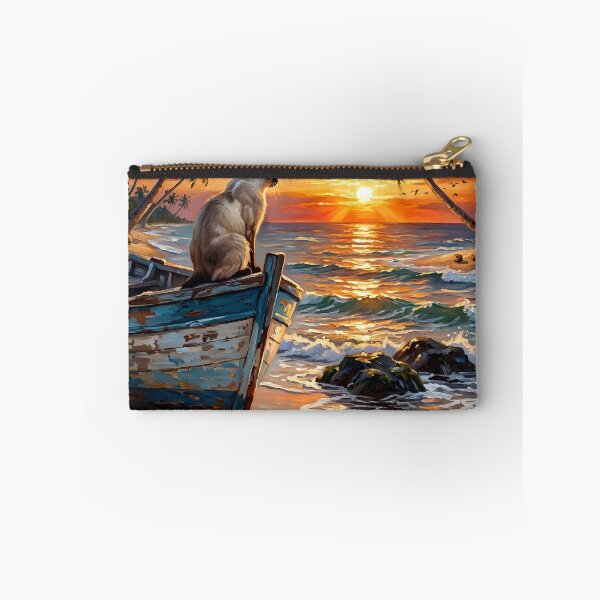 Item preview, Serene Siamese Cat Watching Tropical Beach Sunset designed and sold by Fateh-Kro ⭐⭐⭐⭐⭐.