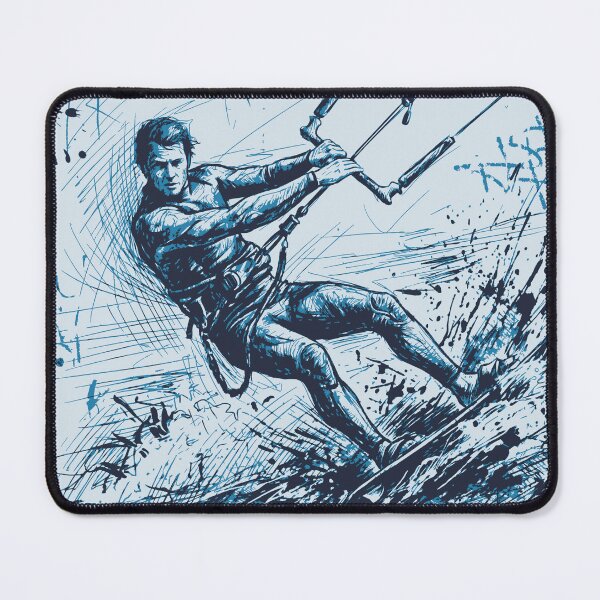 Item preview, Kitesurfing Blue Ink Sketch Graffiti Urban Splatter Kitesurfer Graphic designed and sold by KiwiRider.