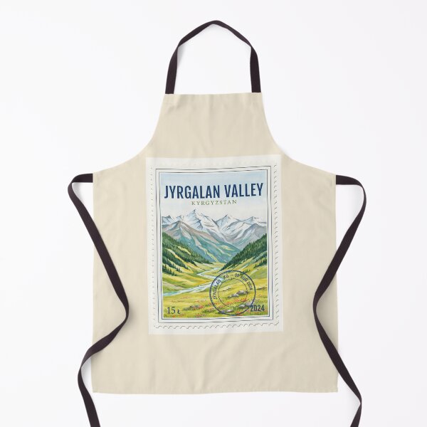Item preview, Jyrgalan Valley Kyrgyzstan Alpine Stamp Art Print designed and sold by stickercuffs.