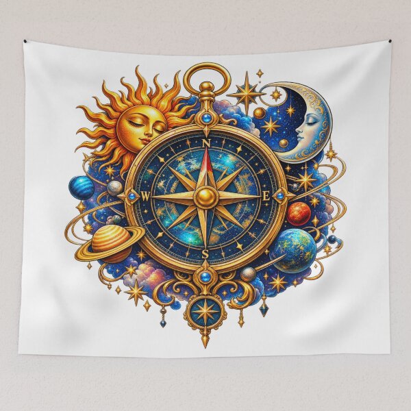 Item preview, Celestial compass sun moon planet designed and sold by urbanshop7.