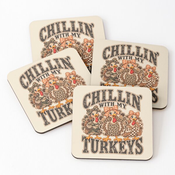 Item preview, Chillin' with My Turkeys - Funny Trio Turkeys Patchwork Camo Leopard Thanksgiving designed and sold by AmiGraph.