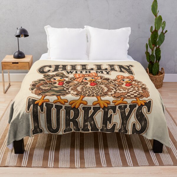 Item preview, Chillin' with My Turkeys - Funny Trio Turkeys Patchwork Camo Leopard Thanksgiving designed and sold by AmiGraph.
