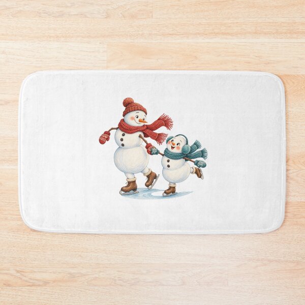 Item preview, Snowman Friends Skating Hand in Hand designed and sold by LuxChu.
