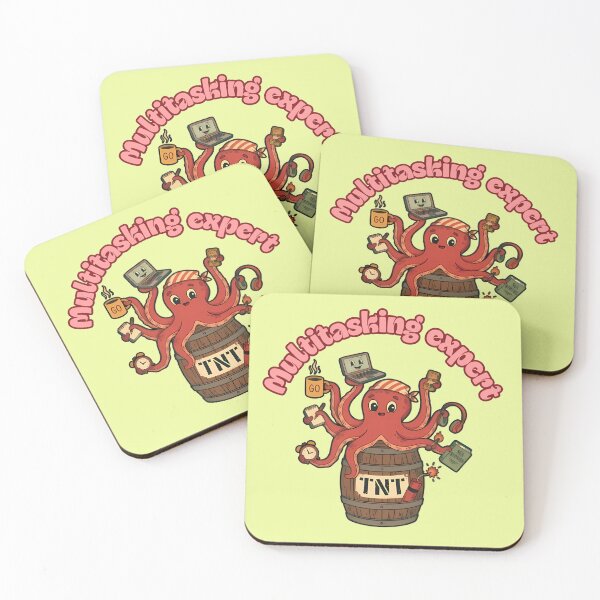 Item preview, Funny Octopus Multitasking Expert Office Meme designed and sold by ZeroContextArt.
