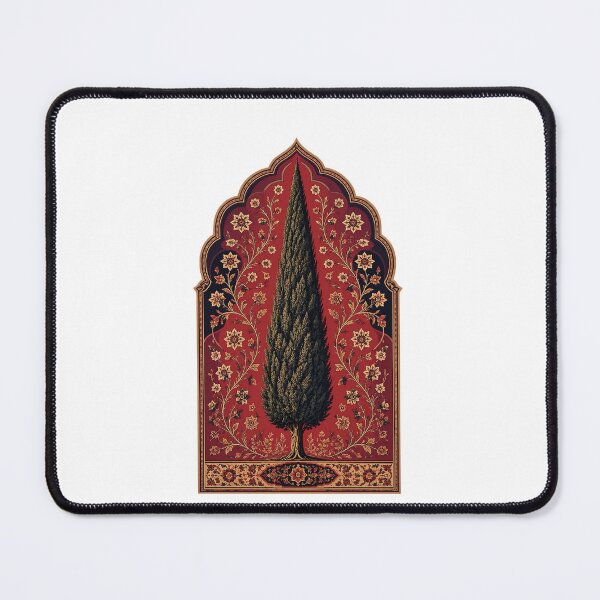 Item preview, Persian Rug Cypress Tree in Red Floral Arch designed and sold by aliyehc.