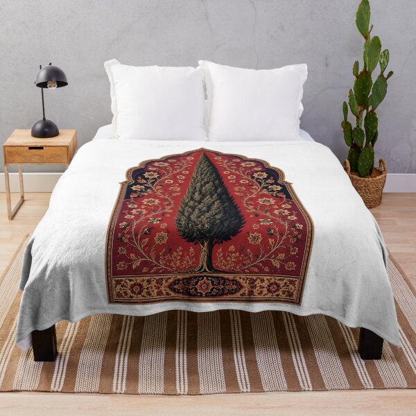 Item preview, Persian Rug Cypress Tree in Red Floral Arch designed and sold by aliyehc.