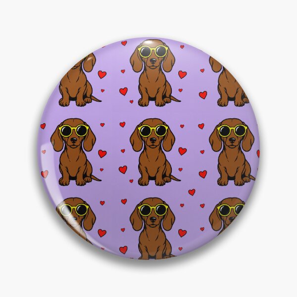 Item preview, Dachshund Hearts Pattern Print  designed and sold by doodle189.
