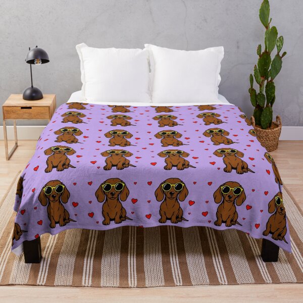 Item preview, Dachshund Hearts Pattern Print designed and sold by doodle189.