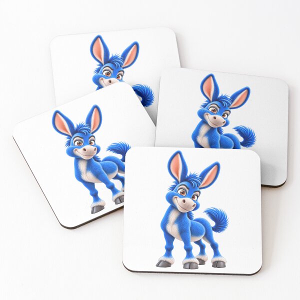 Item preview, Cute Blue Donkey – Fluffy Blue Cartoon Animal Illustration designed and sold by ArtSpark Studio.