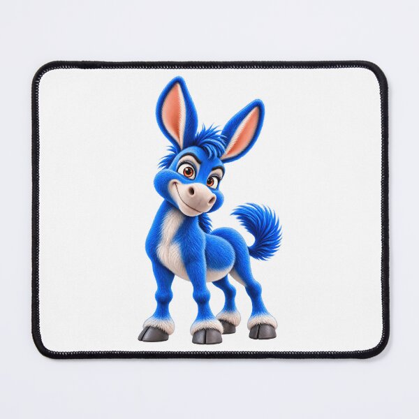 Item preview, Cute Blue Donkey – Fluffy Blue Cartoon Animal Illustration designed and sold by ArtSpark Studio.