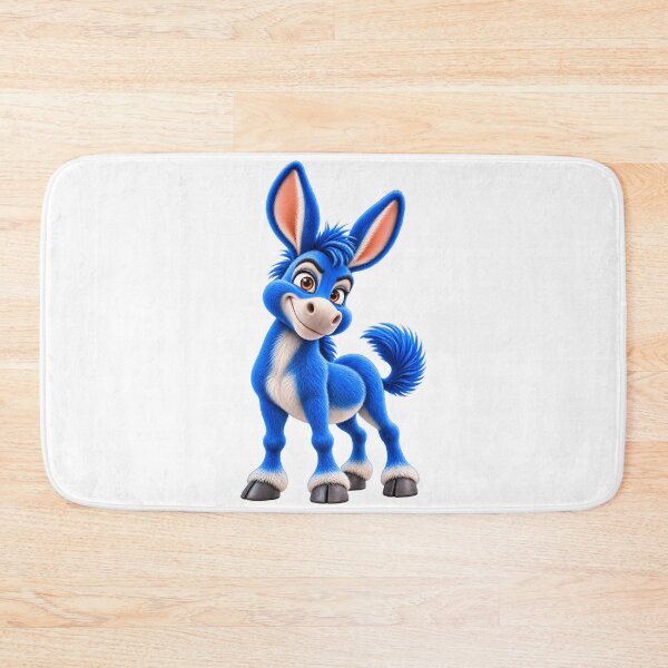 Item preview, Cute Blue Donkey – Fluffy Blue Cartoon Animal Illustration designed and sold by ArtSpark Studio.