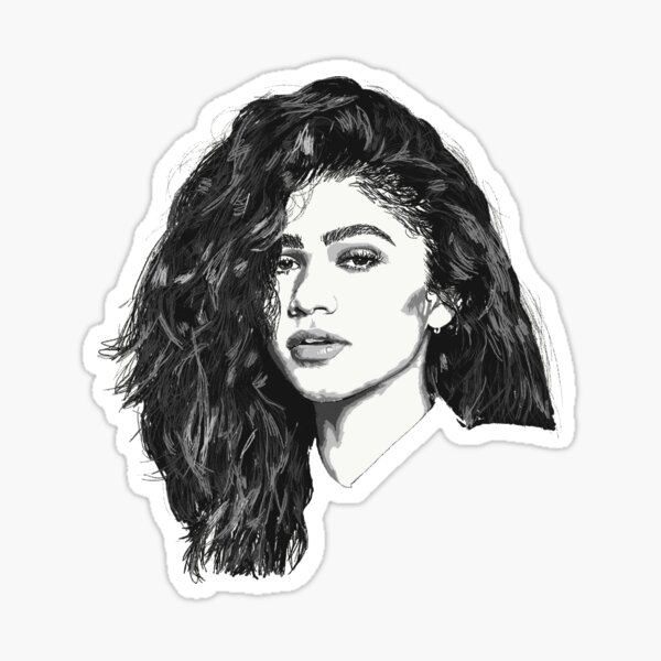 "Zendaya Sketch" Sticker by gabrielamccain | Redbubble