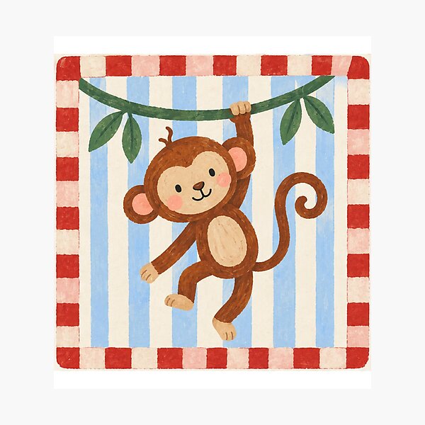 Item preview, Cute Vintage Monkey - Safari Animal Print for Baby's Room designed and sold by MdeMaria04.