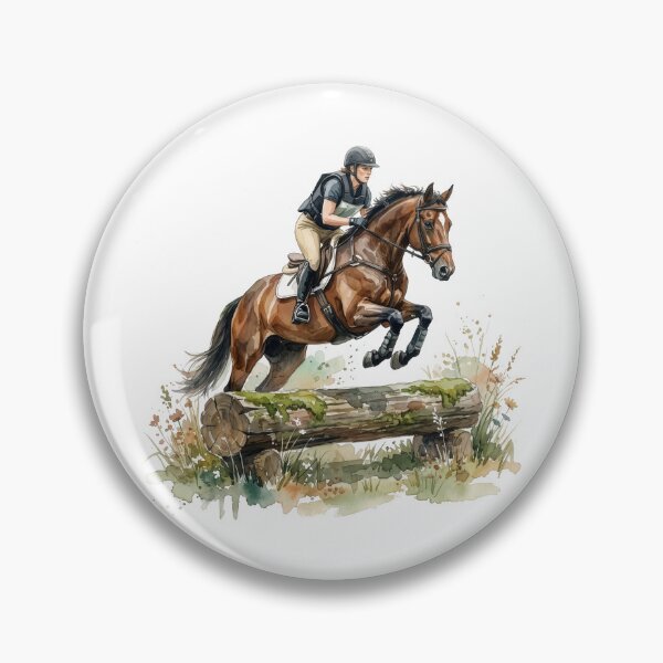 Item preview, Cross Country Eventing Horse Jump Watercolor designed and sold by Rutvain.