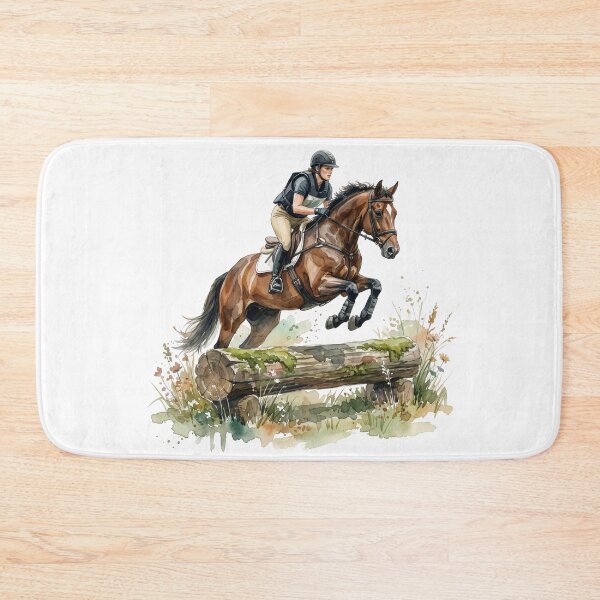 Item preview, Cross Country Eventing Horse Jump Watercolor designed and sold by Rutvain.