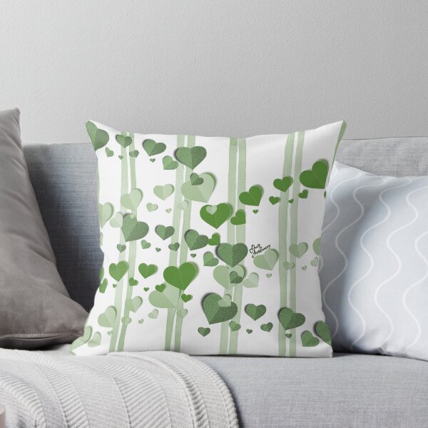 Item preview, Heart Felt in Moss Green designed and sold by Fluid Artzworx.