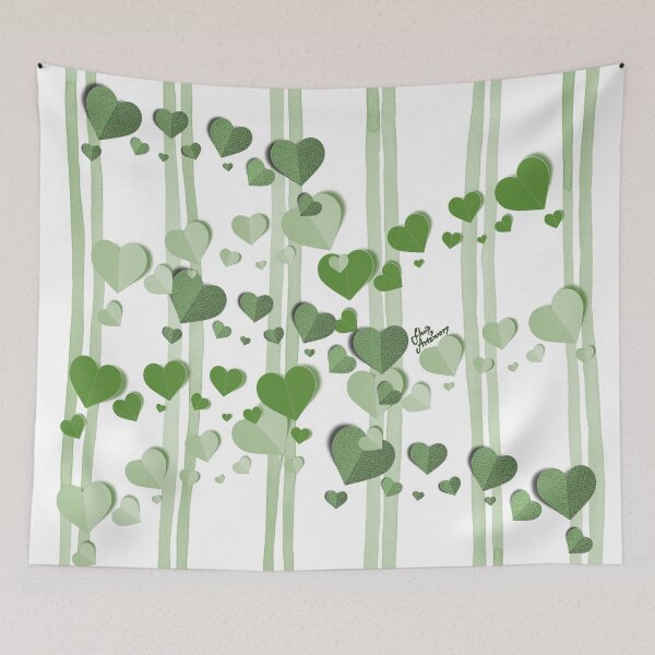 Item preview, Heart Felt in Moss Green designed and sold by Fluid Artzworx.