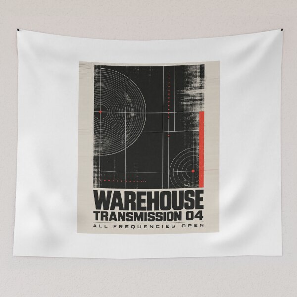 Item preview, Warehouse Transmission 04 – Industrial Techno Rave Poster designed and sold by granitvit.