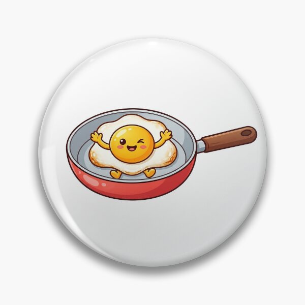 Item preview, Kawaii Fried Egg In Frying Pan - Cute Happy Breakfast designed and sold by The Red Lime.