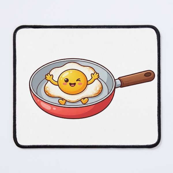Item preview, Kawaii Fried Egg In Frying Pan - Cute Happy Breakfast designed and sold by The Red Lime.