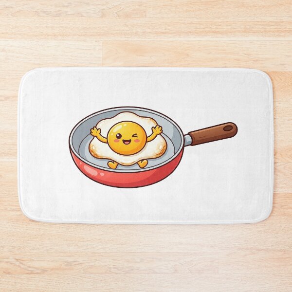 Item preview, Kawaii Fried Egg In Frying Pan - Cute Happy Breakfast designed and sold by The Red Lime.