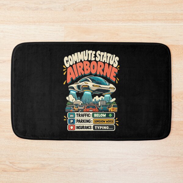 Item preview, Commute Status Airborne Funny Flying Car Future Traffic Humor designed and sold by MOTIFOLK.