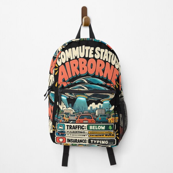 Item preview, Commute Status Airborne Funny Flying Car Future Traffic Humor designed and sold by MOTIFOLK.