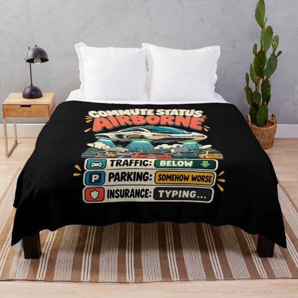 Item preview, Commute Status Airborne Funny Flying Car Future Traffic Humor designed and sold by MOTIFOLK.