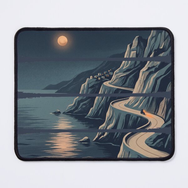 Item preview, Coastal Road to the Sea, Moonlit Cliffs Art designed and sold by Rariks.