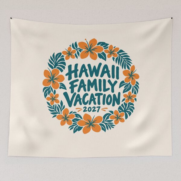 Item preview, Hawaii Family Vacation 2027 Hibiscus Lei designed and sold by Small Kine Prints.