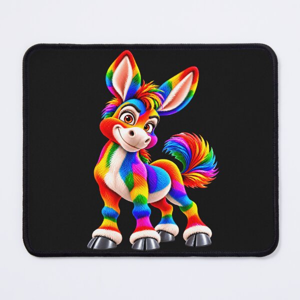 Item preview, Cute Rainbow Donkey – Colorful Fluffy Unicorn Style Animal Art designed and sold by ArtSpark Studio.