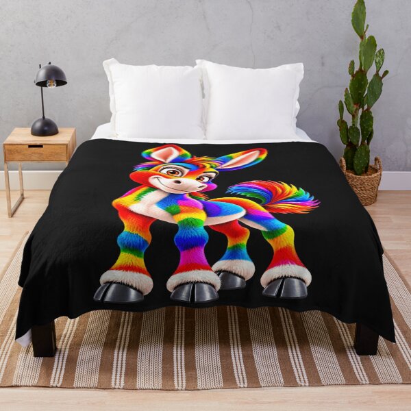 Item preview, Cute Rainbow Donkey – Colorful Fluffy Unicorn Style Animal Art designed and sold by ArtSpark Studio.