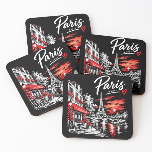 Item preview, Paris Sunset Illustration – Eiffel Tower, Romantic Café & Seine River designed and sold by ArtaportDesign.