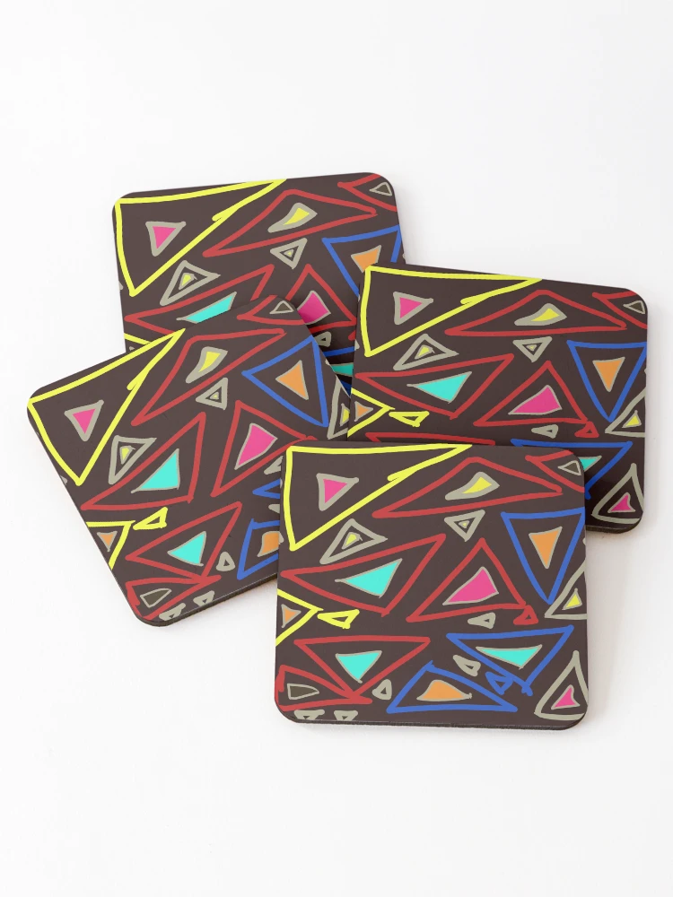 Thumbnail 1 of 5, Coasters (Set of 4), Triangles Random Chaos Pattern designed and sold by PatternShow.