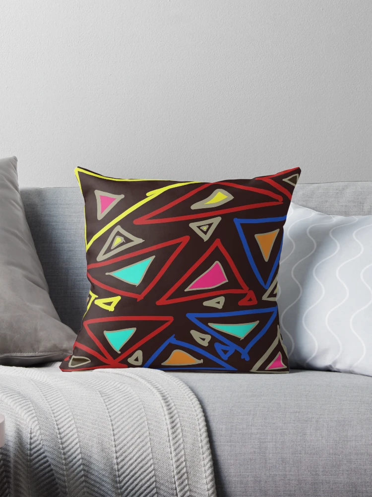 Thumbnail 1 of 4, Pillow, Triangles Random Chaos Pattern designed and sold by PatternShow.