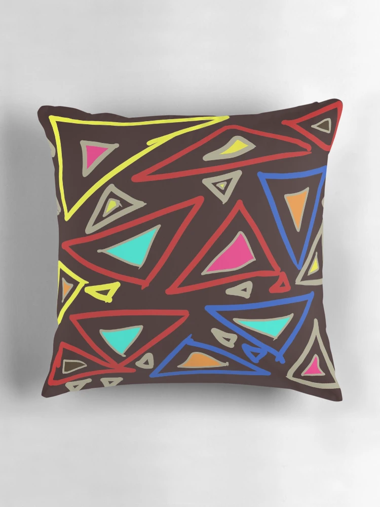 Thumbnail 3 of 4, Pillow, Triangles Random Chaos Pattern designed and sold by PatternShow.