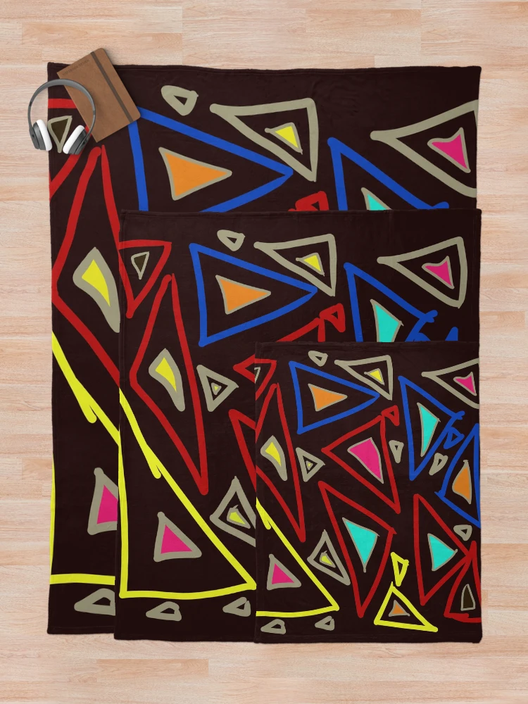 Thumbnail 5 of 6, Throw Blanket, Triangles Random Chaos Pattern designed and sold by PatternShow.