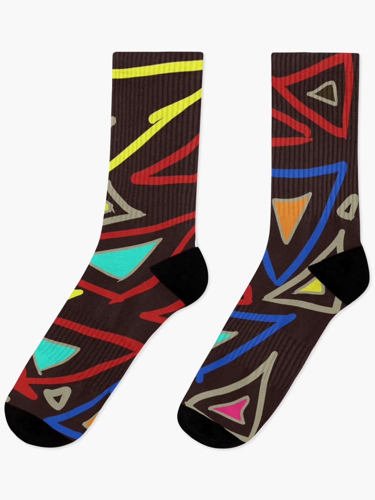 Thumbnail 1 of 5, Socks, Triangles Random Chaos Pattern designed and sold by PatternShow.