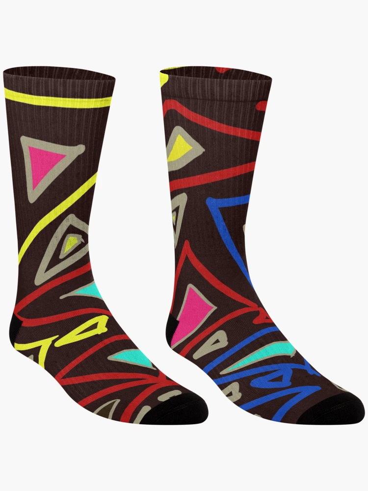 Thumbnail 3 of 5, Socks, Triangles Random Chaos Pattern designed and sold by PatternShow.