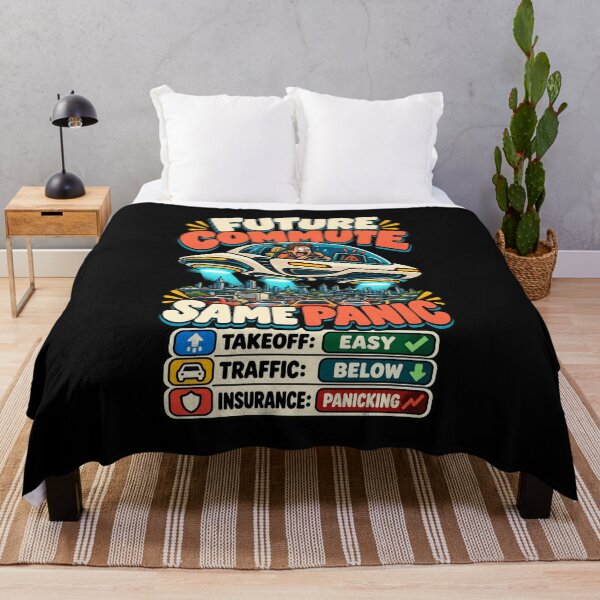 Item preview, Future Commute Same Panic Funny Flying Car Humor designed and sold by MOTIFOLK.