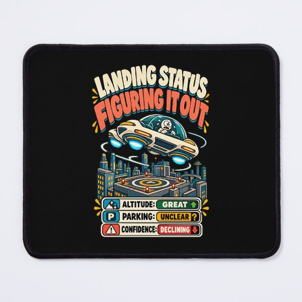 Item preview, Landing Status Figuring It Out Funny Flying Car Humor designed and sold by MOTIFOLK.
