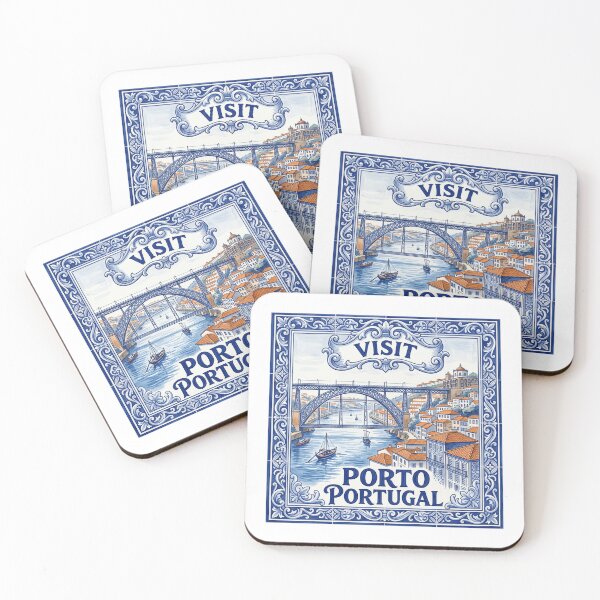Item preview, Visit Porto Portugal Blue Azulejo Tile Travel Art designed and sold by AIG - Andrei Ilie Graphics.